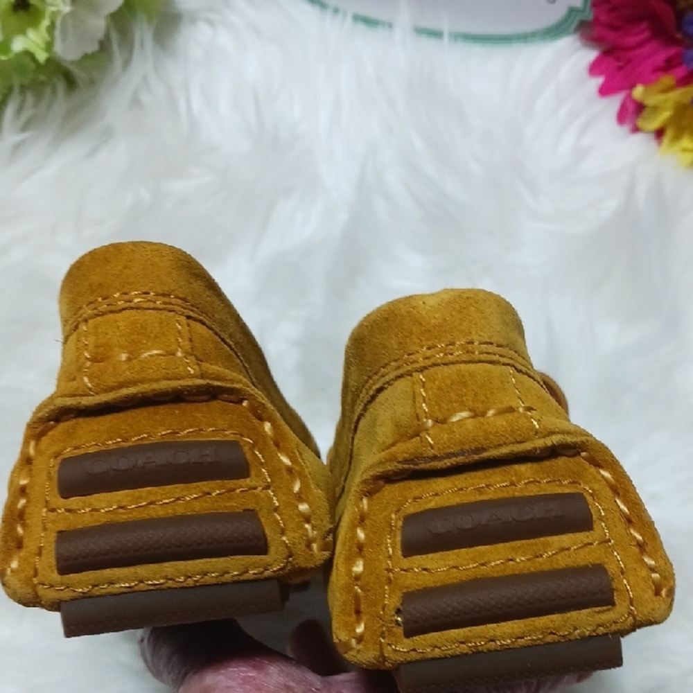 Mustard Suede Loafers with Black Buckle - Picture 6 of 7